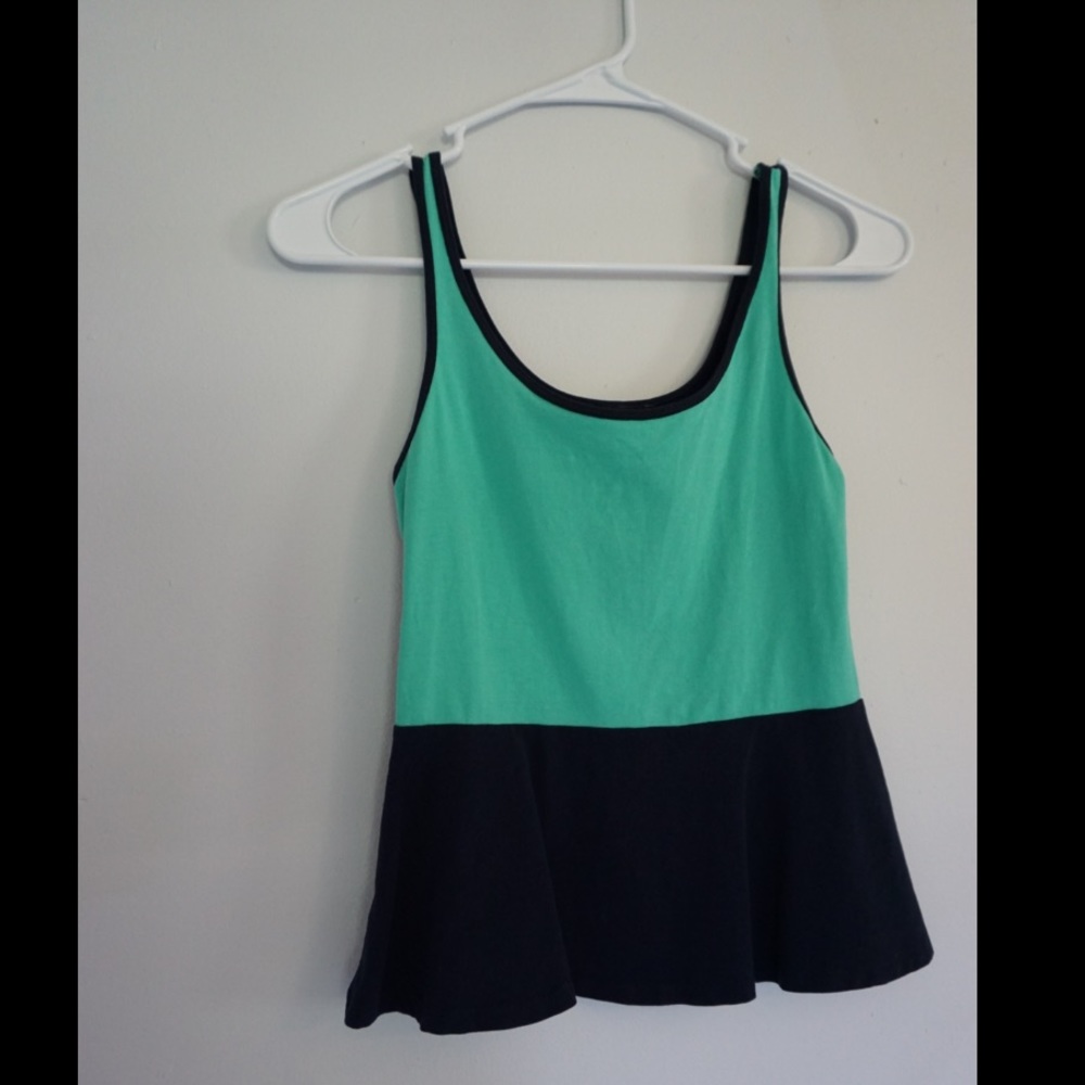 Express Color block peplum top